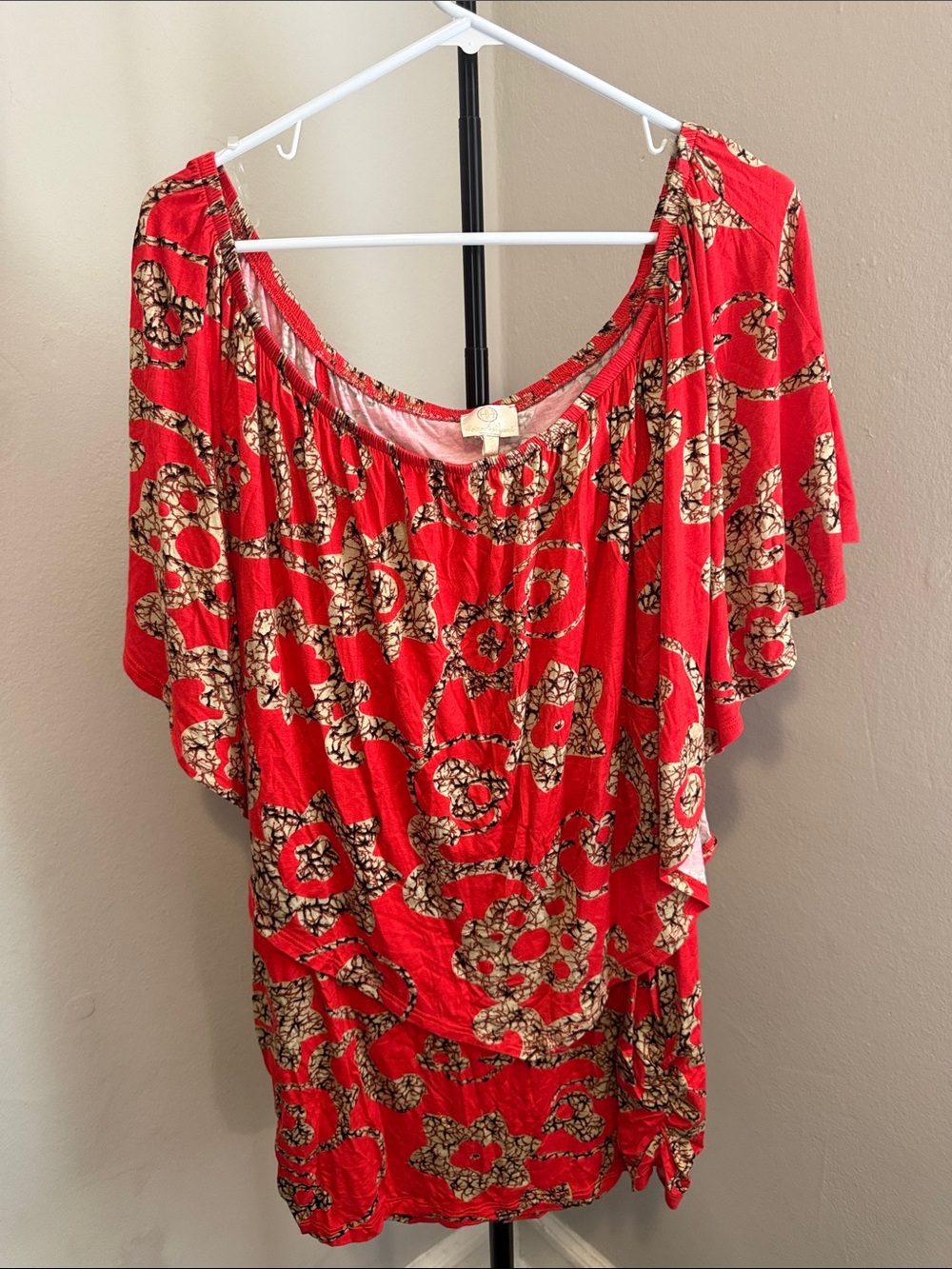 Hot in Hollywood Red Floral-Print Scoop Neck Mini Dress